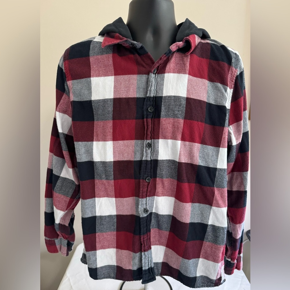 Hollister Plaid Flannel Hooded Shirt or Layering Peice